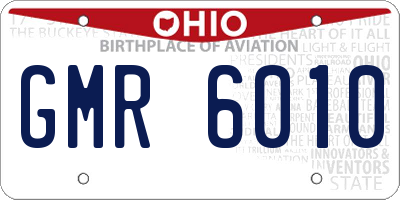 OH license plate GMR6010