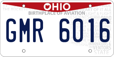 OH license plate GMR6016