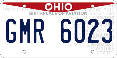 OH license plate GMR6023