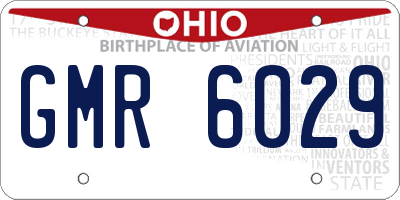 OH license plate GMR6029