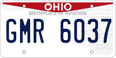 OH license plate GMR6037