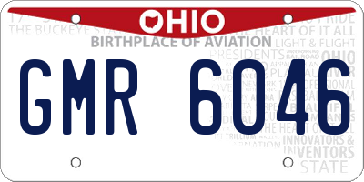 OH license plate GMR6046