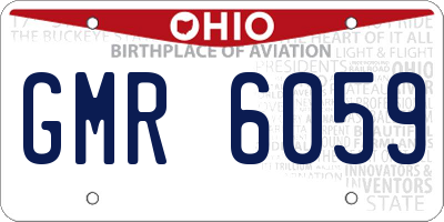 OH license plate GMR6059
