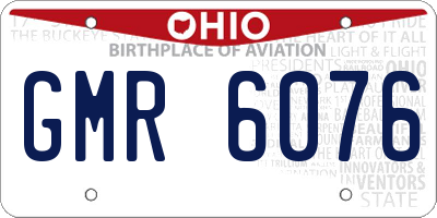 OH license plate GMR6076