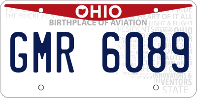 OH license plate GMR6089