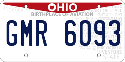 OH license plate GMR6093