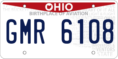 OH license plate GMR6108