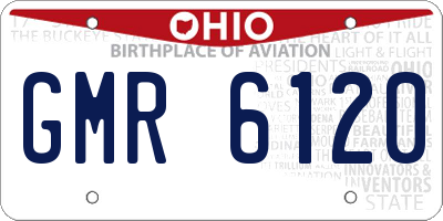 OH license plate GMR6120