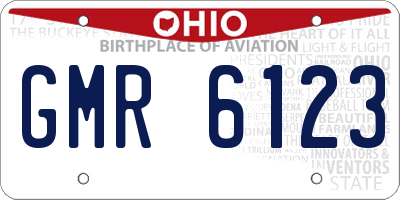 OH license plate GMR6123