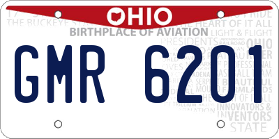 OH license plate GMR6201