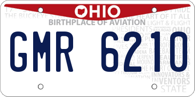 OH license plate GMR6210