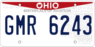 OH license plate GMR6243
