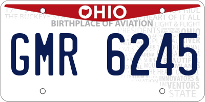 OH license plate GMR6245