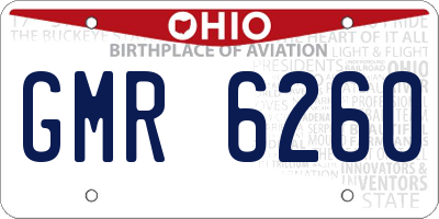 OH license plate GMR6260