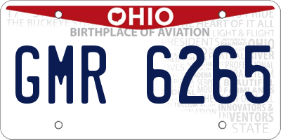 OH license plate GMR6265