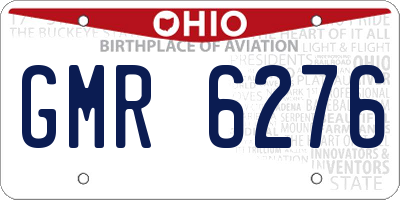 OH license plate GMR6276