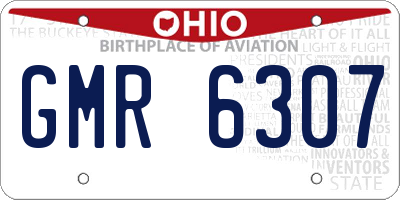 OH license plate GMR6307