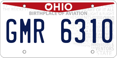 OH license plate GMR6310