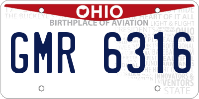 OH license plate GMR6316
