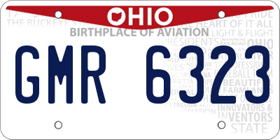 OH license plate GMR6323