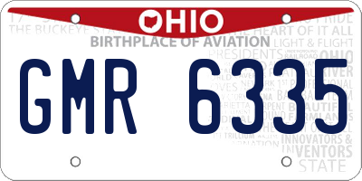 OH license plate GMR6335