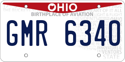 OH license plate GMR6340