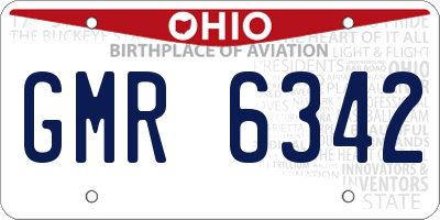 OH license plate GMR6342