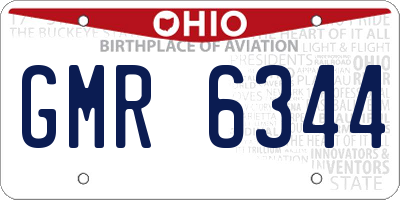 OH license plate GMR6344