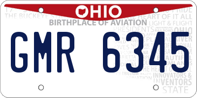OH license plate GMR6345