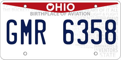 OH license plate GMR6358