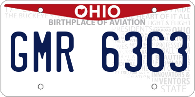 OH license plate GMR6363