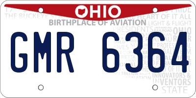 OH license plate GMR6364