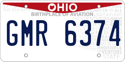 OH license plate GMR6374