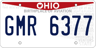 OH license plate GMR6377