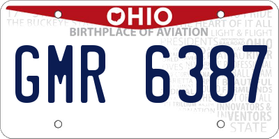 OH license plate GMR6387