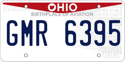 OH license plate GMR6395