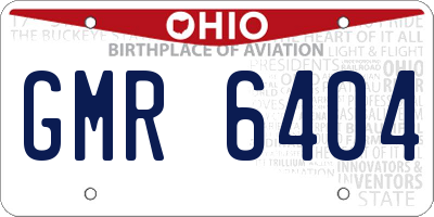 OH license plate GMR6404