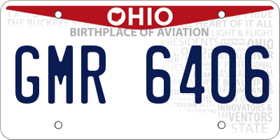 OH license plate GMR6406