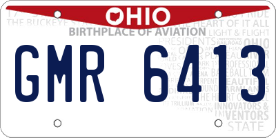 OH license plate GMR6413