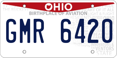 OH license plate GMR6420