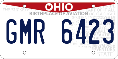 OH license plate GMR6423