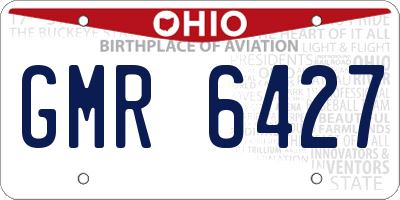 OH license plate GMR6427