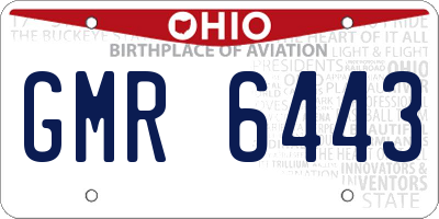 OH license plate GMR6443