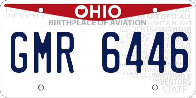 OH license plate GMR6446