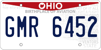 OH license plate GMR6452