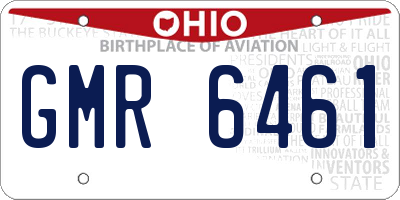 OH license plate GMR6461