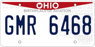 OH license plate GMR6468
