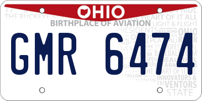 OH license plate GMR6474