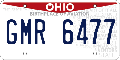 OH license plate GMR6477