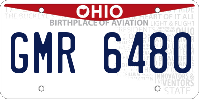 OH license plate GMR6480